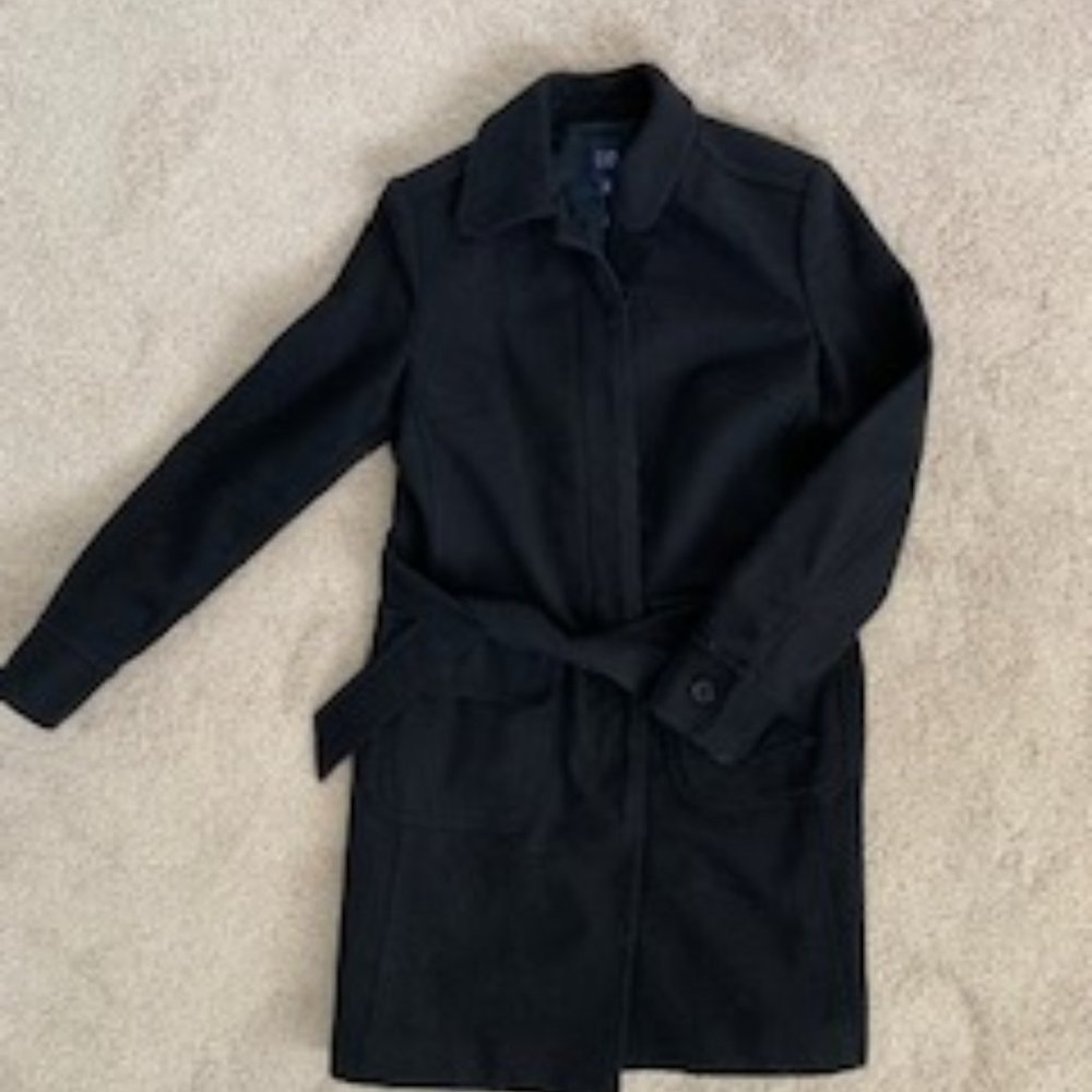 Long Wool Belted Classic (and warm!) peacoat/jacker